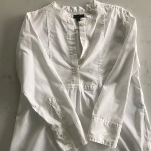 J. Crew White 1/2 Button Down Oxford